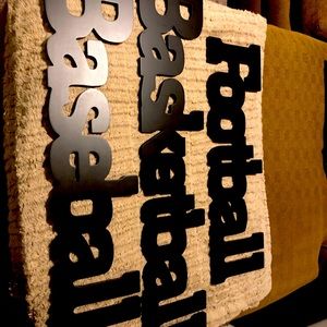 Wood sport logo wall hanging decor